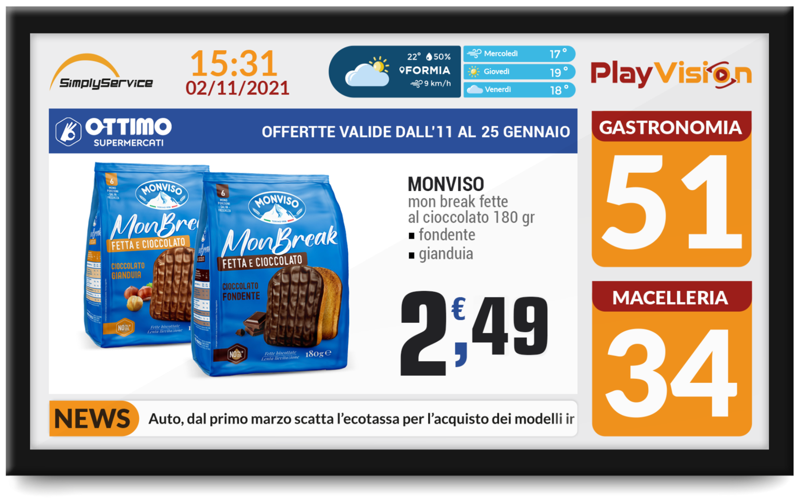 Mockup grafico di PlayVision.